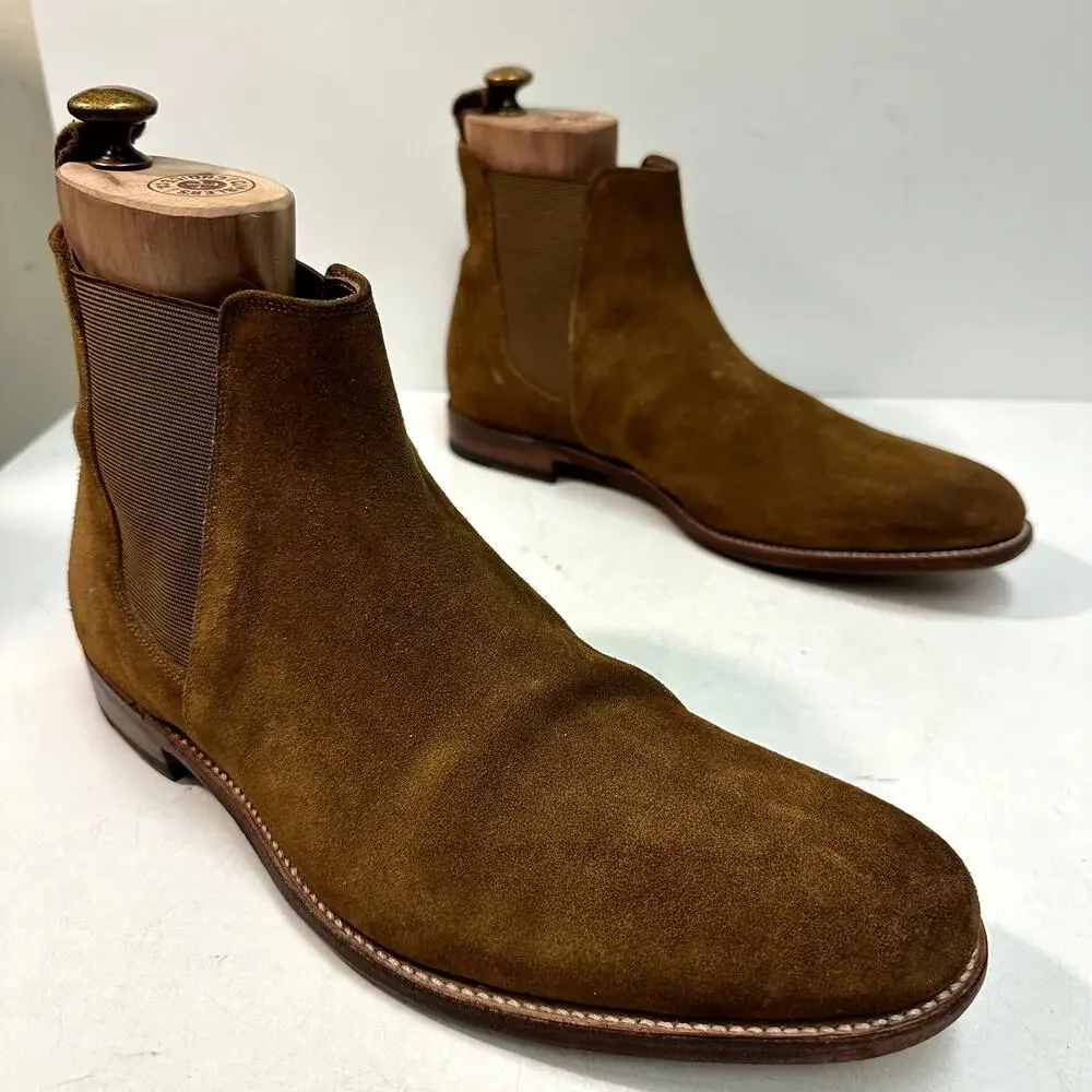 NEW HEELS Grenson Declan Chelsea Boots Snuff Suede Goodyear UK 10.5 F US 11.5 D